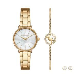Michael Kors Women Watch Quartz Mother of Pearl Dial Gold ST